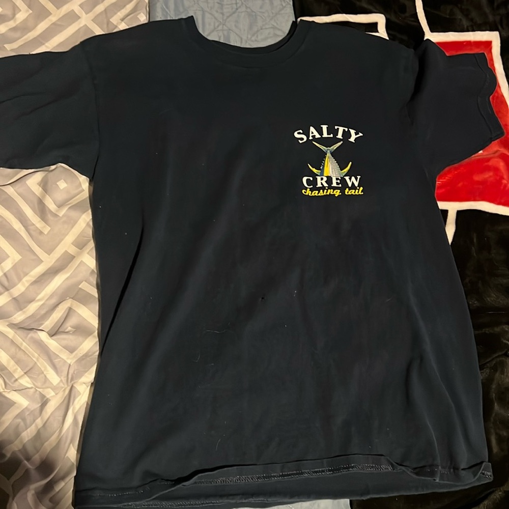 MEDIUM USED SALTY CREW TEE SHIRT | NEVER BEEN WORN | NAVY BLUE
